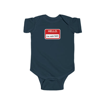 "Hello ❤︎ I'm New Here" Baby Bodysuit - Newborn Welcome Onesie