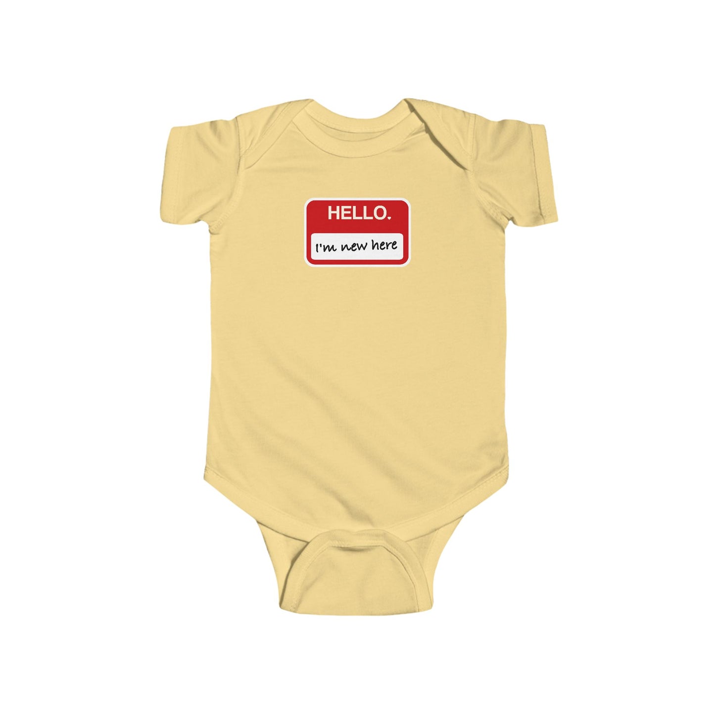 "Hello ❤︎ I'm New Here" Baby Bodysuit - Newborn Welcome Onesie