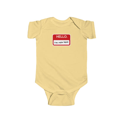 "Hello ❤︎ I'm New Here" Baby Bodysuit - Newborn Welcome Onesie