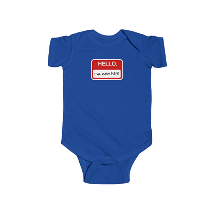 "Hello ❤︎ I'm New Here" Baby Bodysuit - Newborn Welcome Onesie