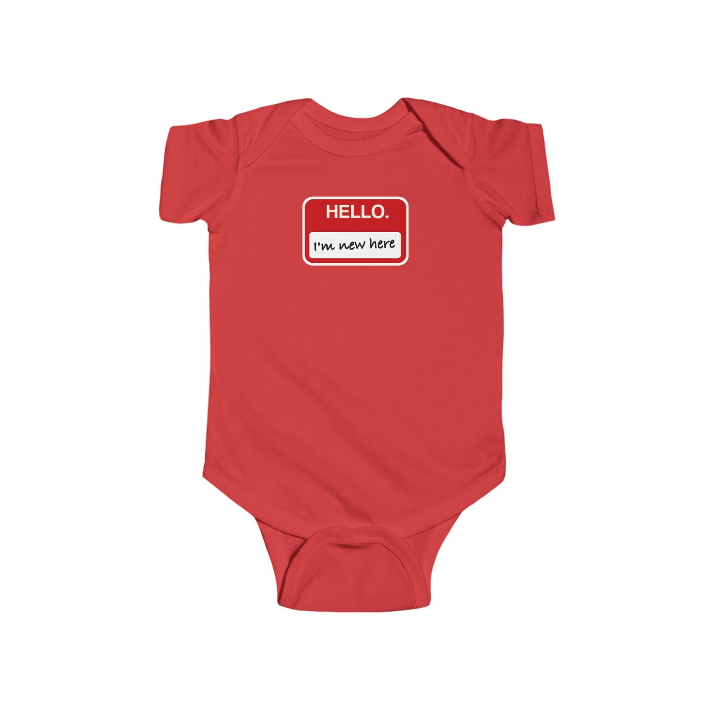 "Hello ❤︎ I'm New Here" Baby Bodysuit - Newborn Welcome Onesie