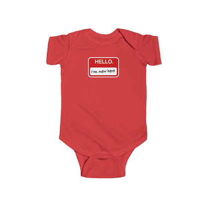"Hello ❤︎ I'm New Here" Baby Bodysuit - Newborn Welcome Onesie