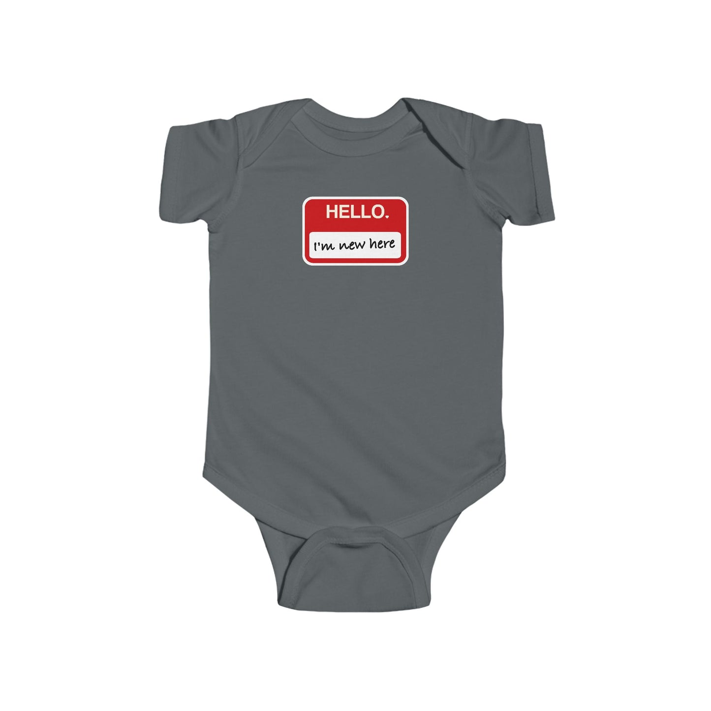 "Hello ❤︎ I'm New Here" Baby Bodysuit - Newborn Welcome Onesie
