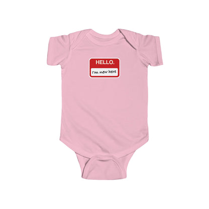 "Hello ❤︎ I'm New Here" Baby Bodysuit - Newborn Welcome Onesie