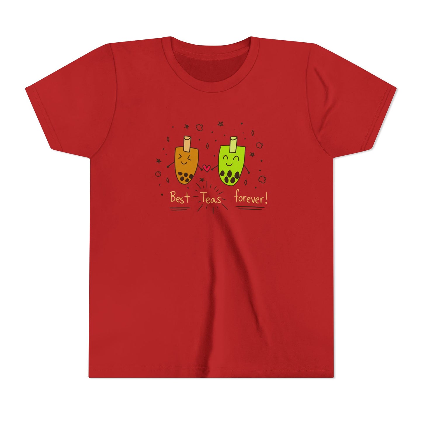 "Best Teas Forever" Youth Tee – Cute Bubble Tea Friends BFF Graphic T-Shirt