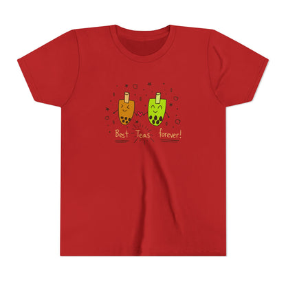 "Best Teas Forever" Youth Tee – Cute Bubble Tea Friends BFF Graphic T-Shirt