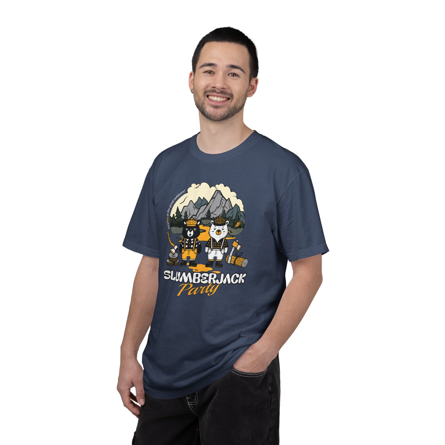 Slumberjack Party T-Shirt — Outdoor Pee Lumberjack Mountain Bears Graphic Tee