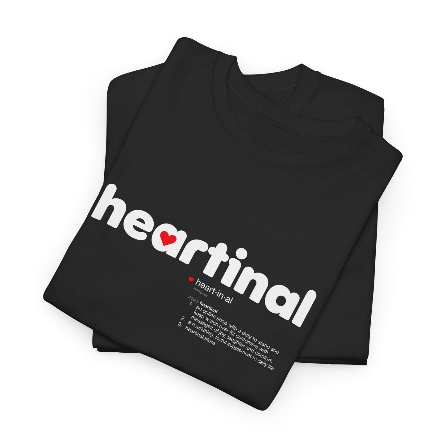 heartinal® "Heart on Your Sleeve" T-Shirt — Wordmark Logo Front with "Nutrition Facts" Back Tee