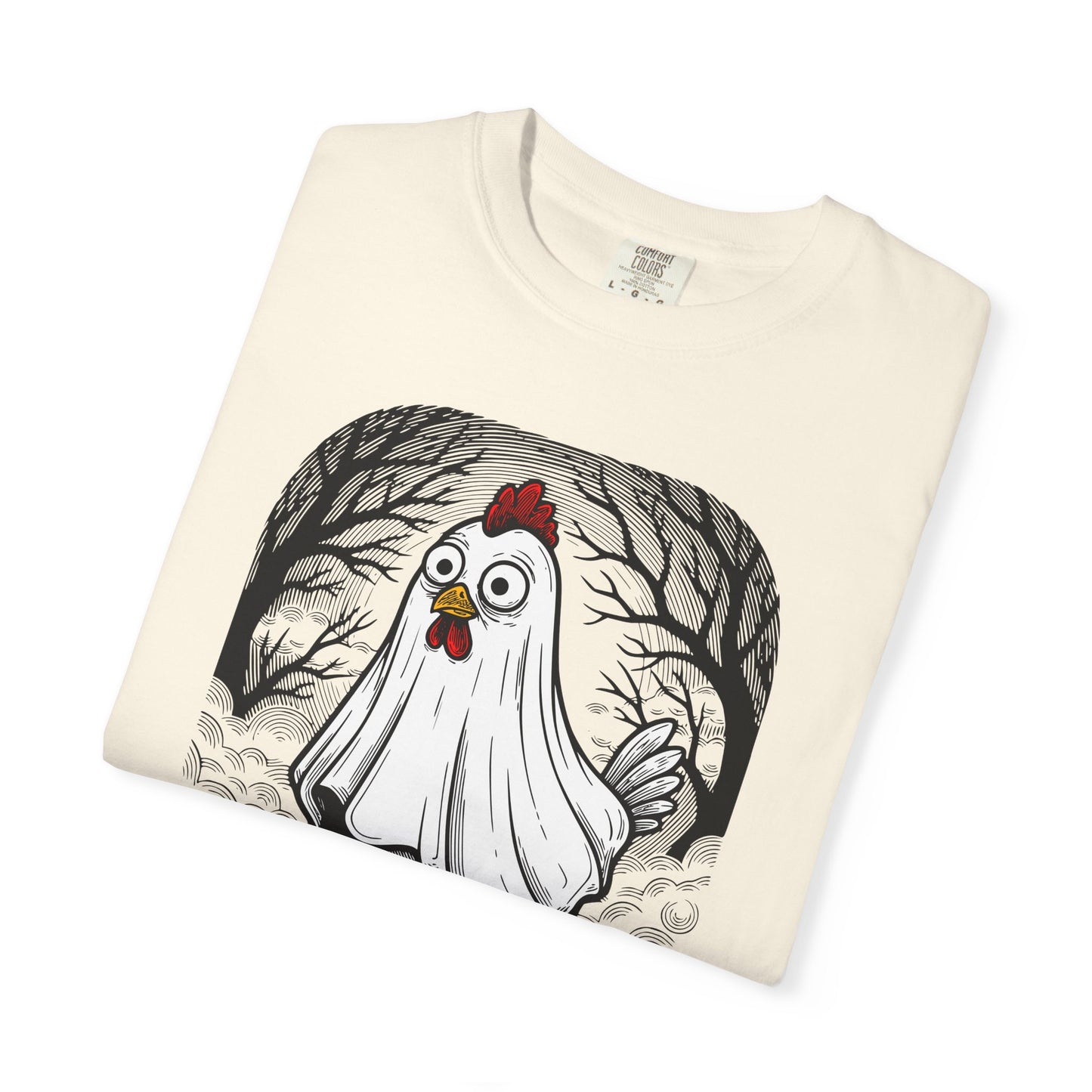 Poultrygeist T-Shirt — Funny Ghost Chicken Halloween Tee