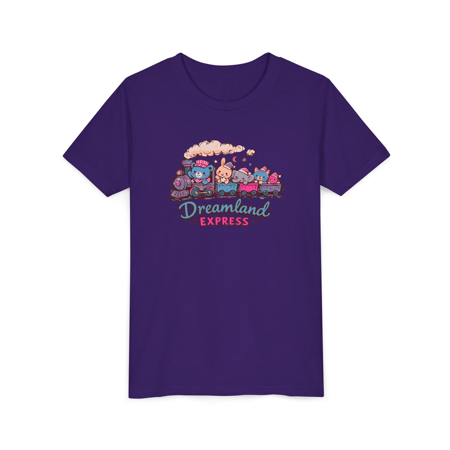 "Dreamland Express" Youth Tee — Cute Train & Animal Crew Kids Shirt