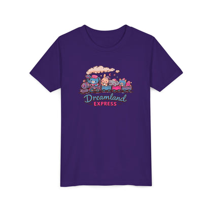 "Dreamland Express" Youth Tee — Cute Train & Animal Crew Kids Shirt