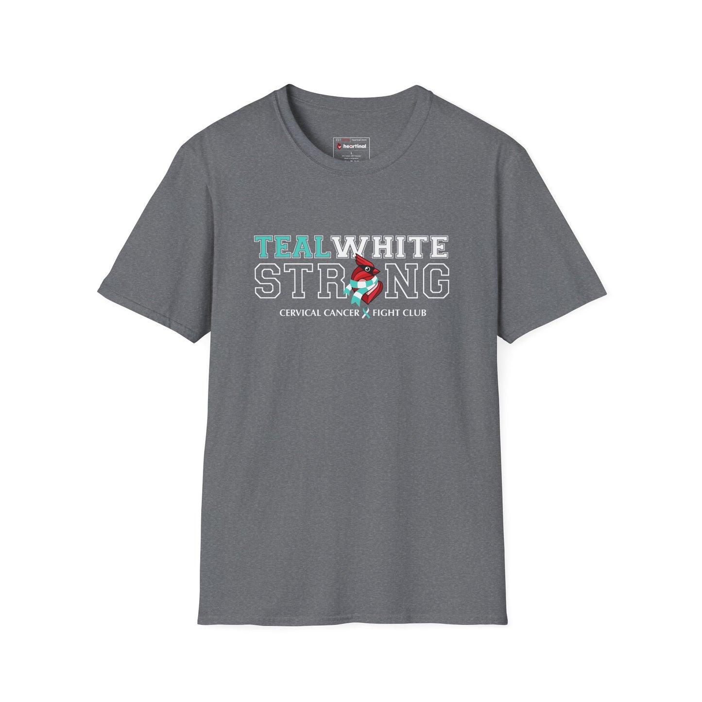 Teal White Strong - Cervical Cancer Fight Club T-Shirt