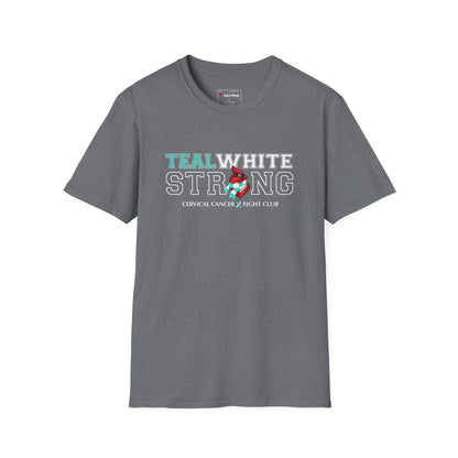 Teal White Strong - Cervical Cancer Fight Club T-Shirt