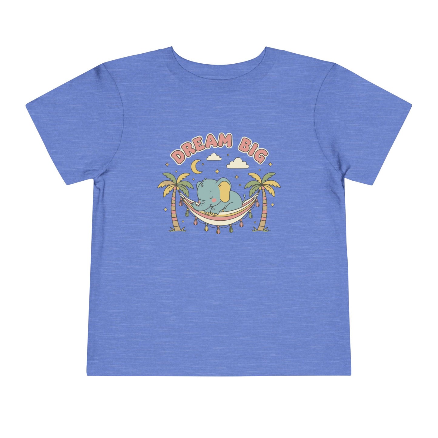 "Dream Big" Toddler Tee — Elephant Hammock Sleeping Graphic