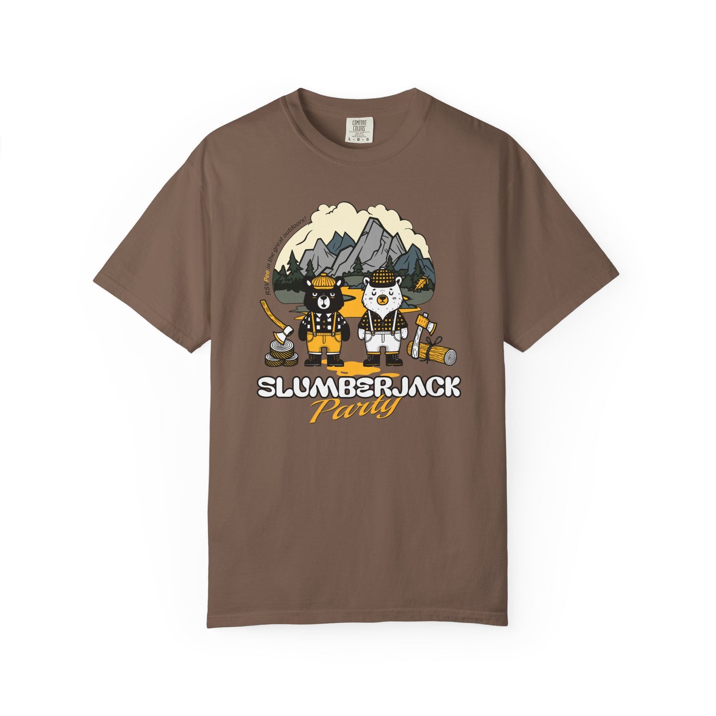 Slumberjack Party T-Shirt — Outdoor Pee Lumberjack Mountain Bears Graphic Tee