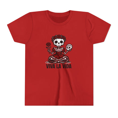 'Viva La Vida' Youth Tee - Day of the Dead Skull Girl Graphic