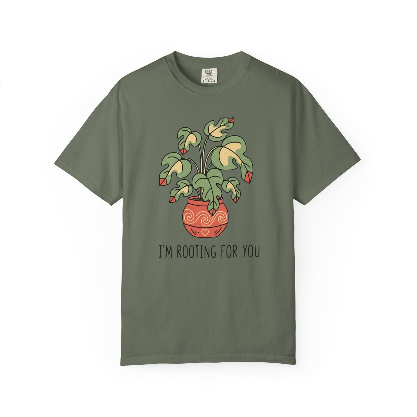 "I’m Rooting For You" Plant Lover Support T-Shirt — Cute Potted Plant Tee