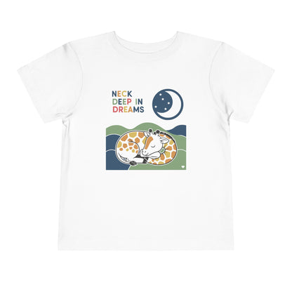 "Neck Deep in Dreams" Toddler Tee — Sleeping Giraffe Graphic T-Shirt