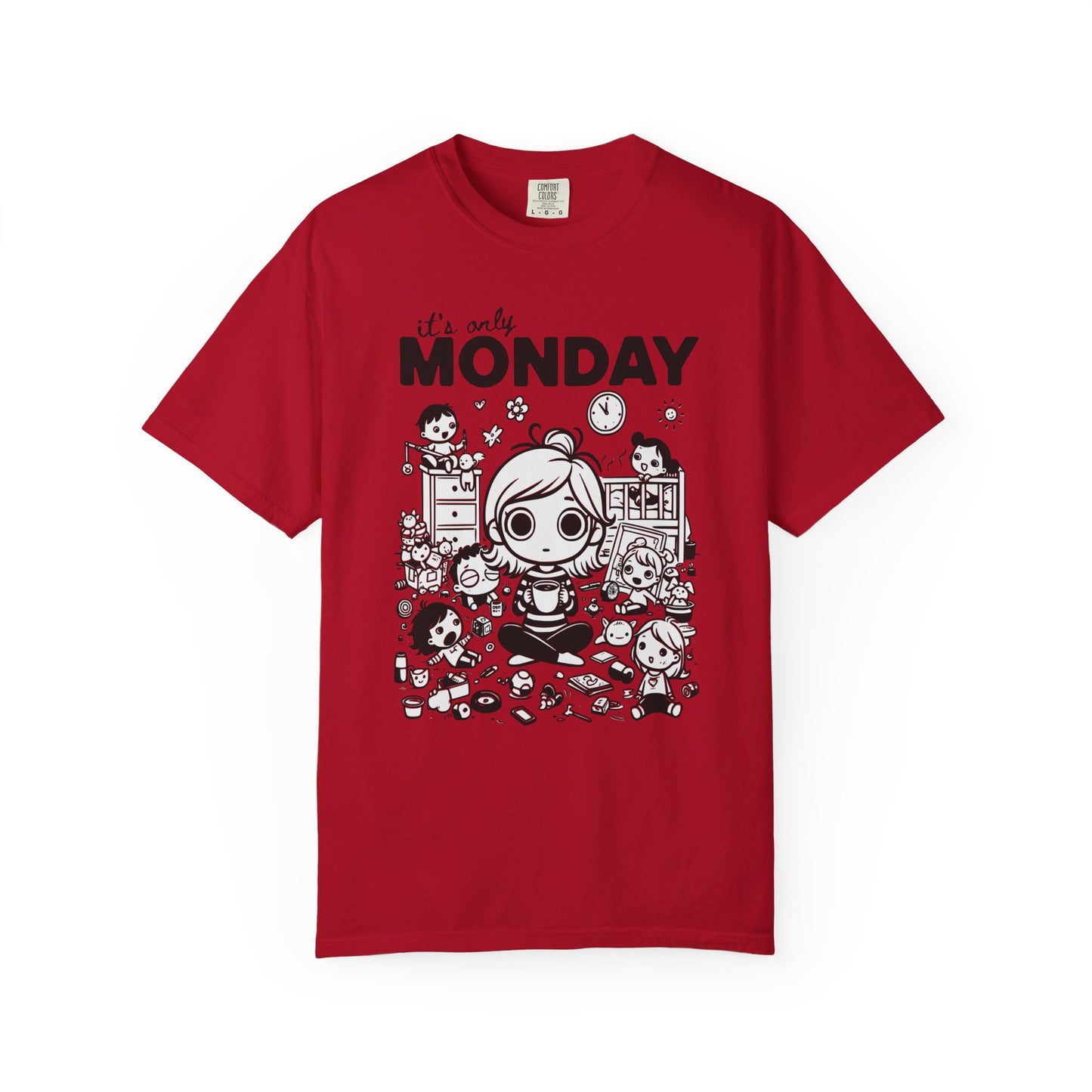 It's Only Monday T-Shirt — Cute Kawaii Desk Chaos Tee