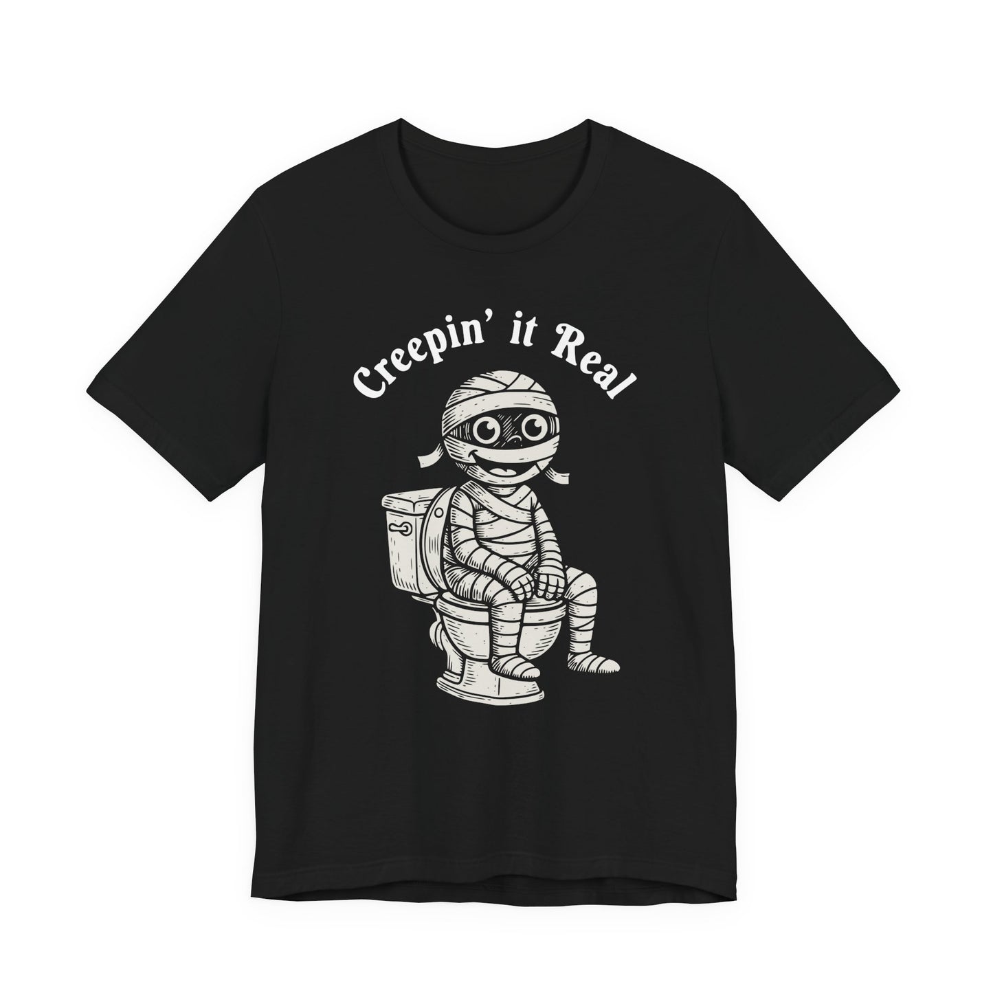 "Creepin' It Real" Vintage Tee - Funny Mummy on a Potty T-Shirt