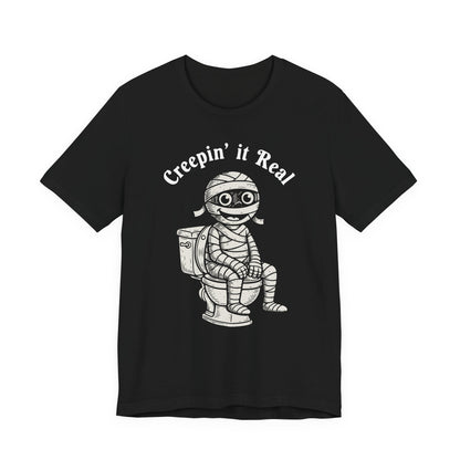 "Creepin' It Real" Vintage Tee - Funny Mummy on a Potty T-Shirt
