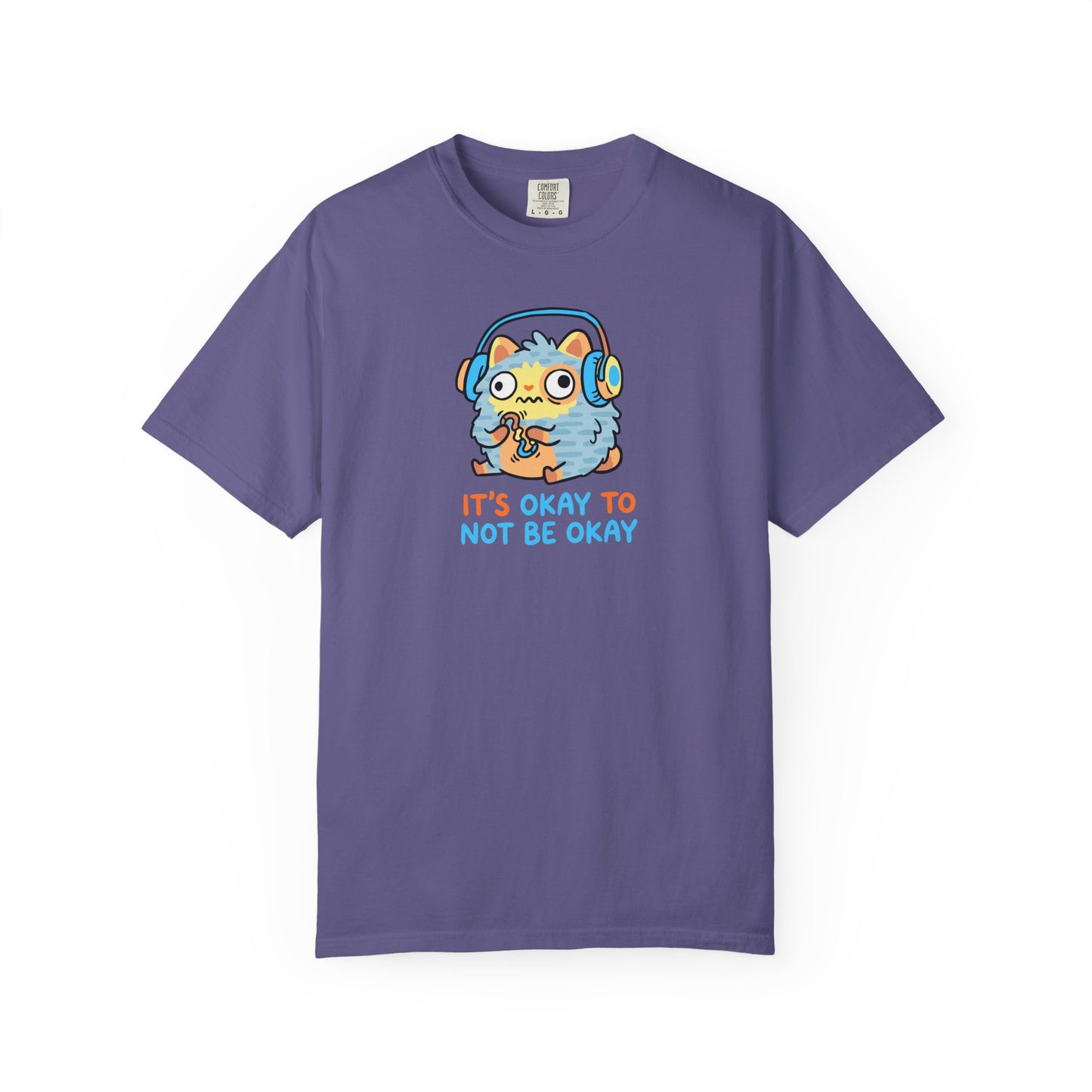 "It's Okay to Not Be Okay" Tee — Cute Cat Self-Care Mental Health Awareness T-Shirt