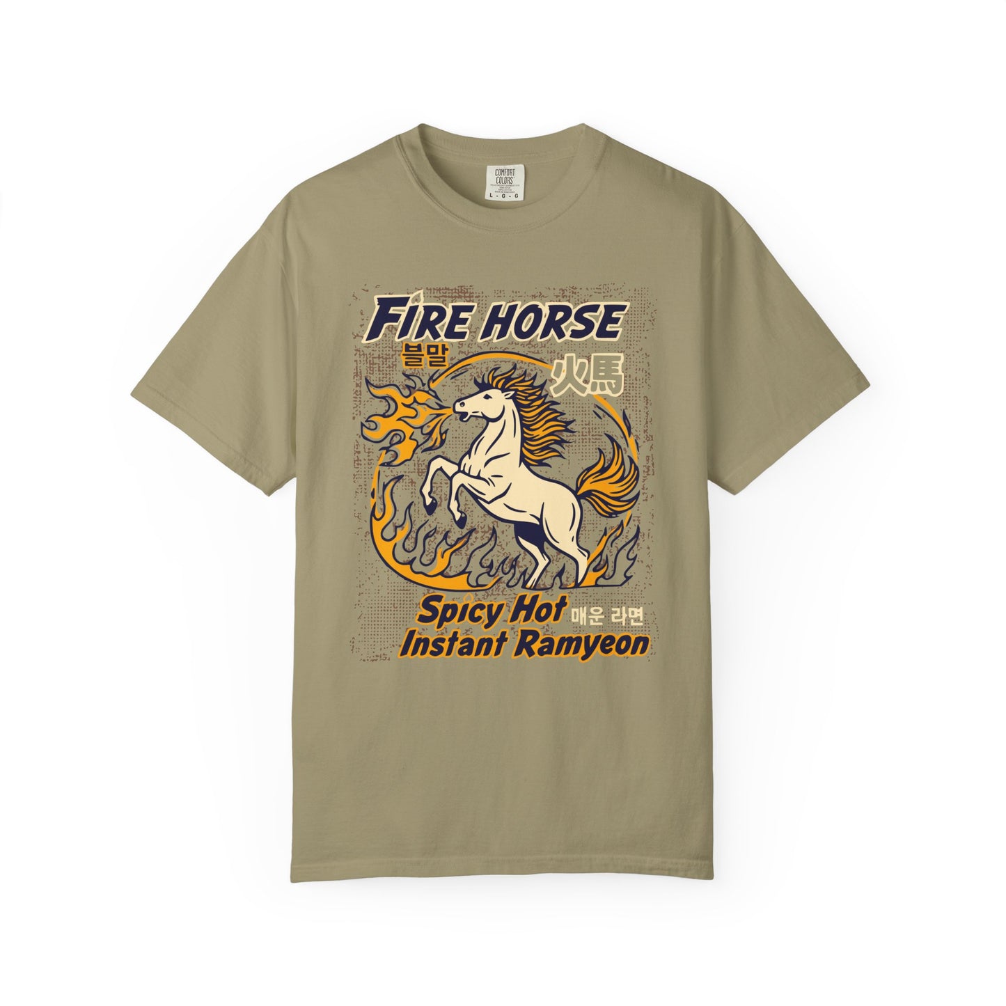'Fire Horse' Spicy Hot Instant Ramyeon T-Shirt — Retro Lunar New Year Graphic Tee