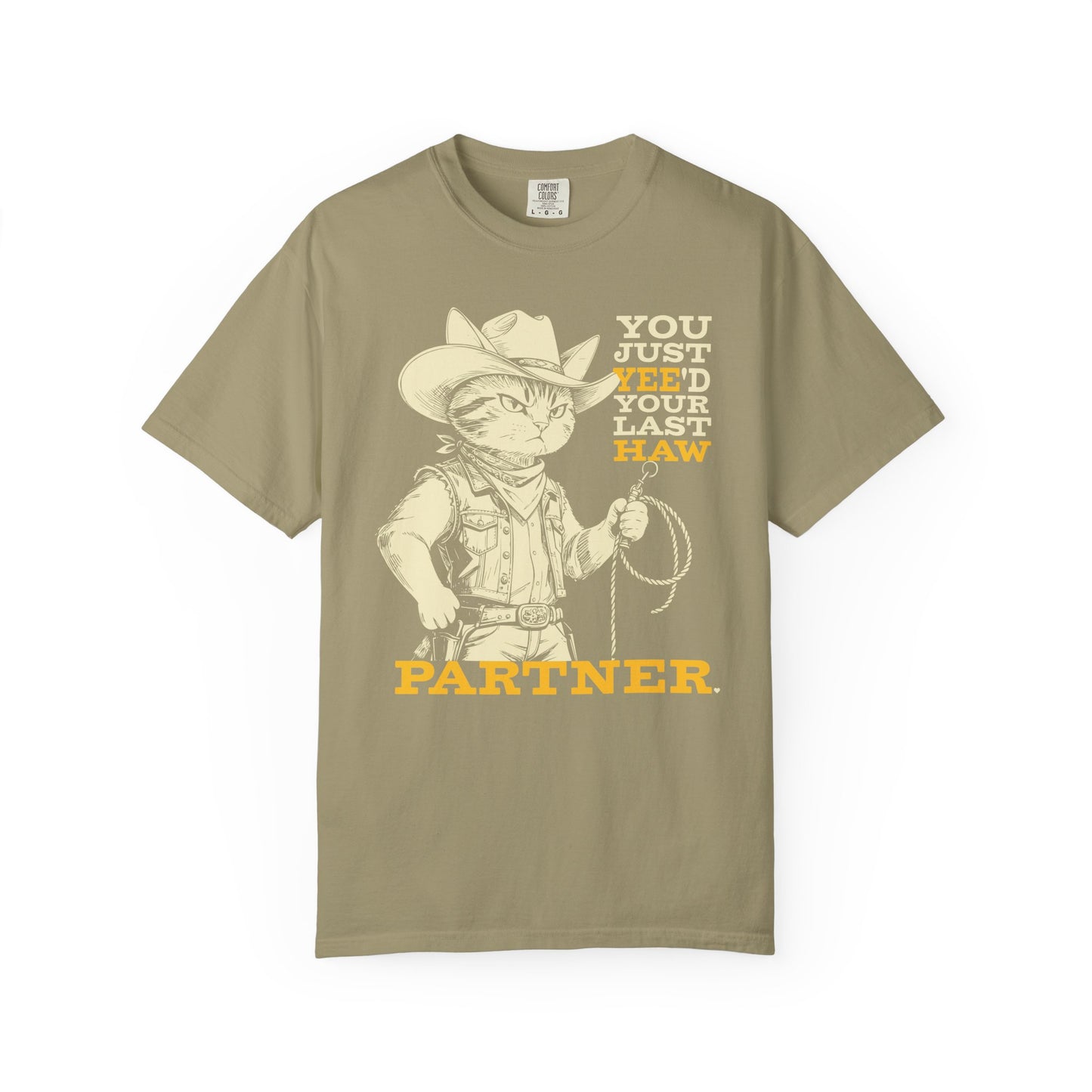 "You Just Yee'd Your Last Haw Partner" Cowboy Cat T-Shirt — Funny Vintage Western Graphic Tee