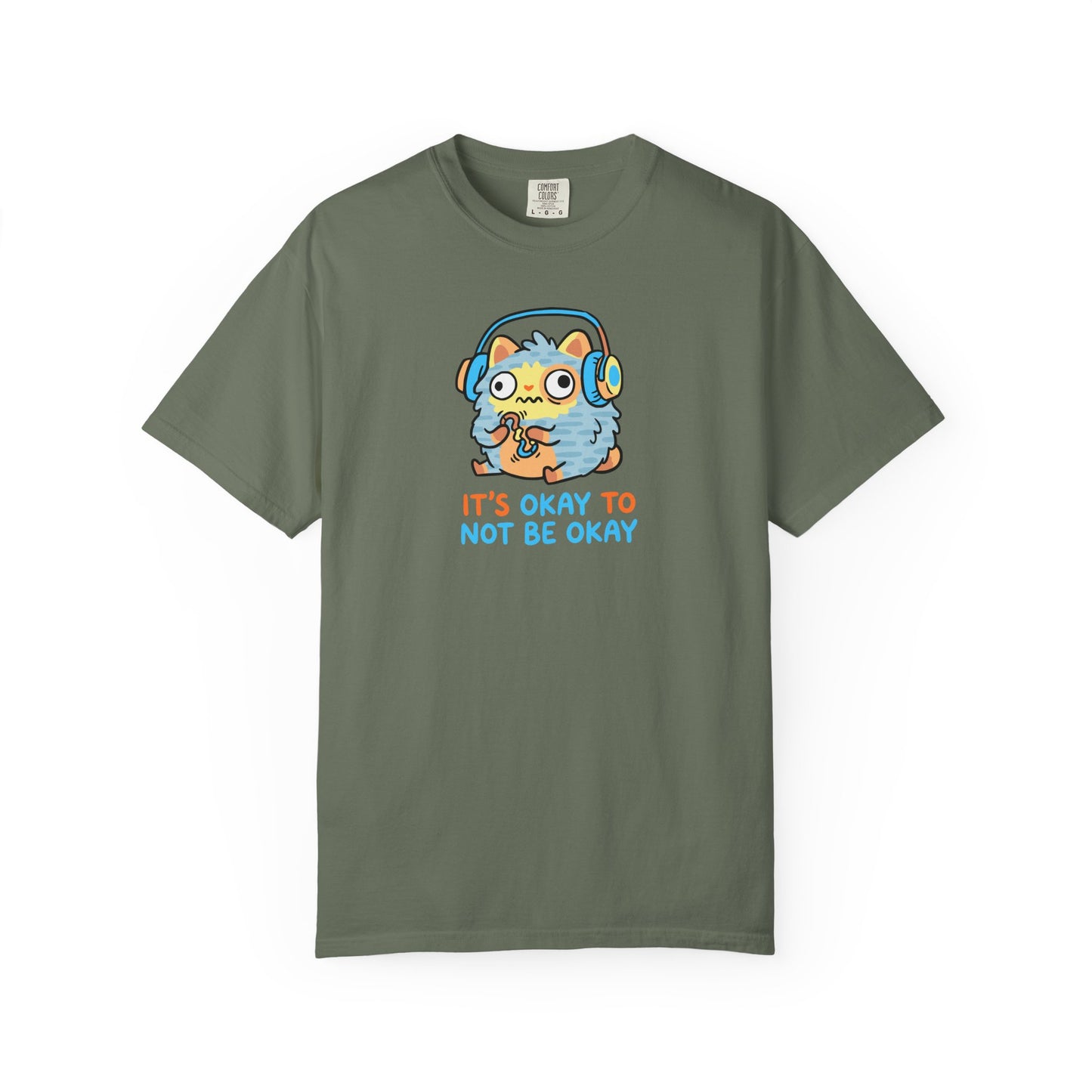 "It's Okay to Not Be Okay" Tee — Cute Cat Self-Care Mental Health Awareness T-Shirt