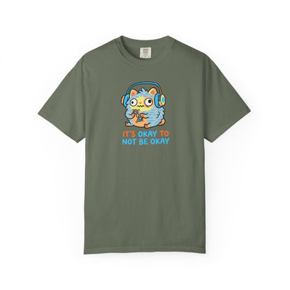 "It's Okay to Not Be Okay" Tee — Cute Cat Self-Care Mental Health Awareness T-Shirt