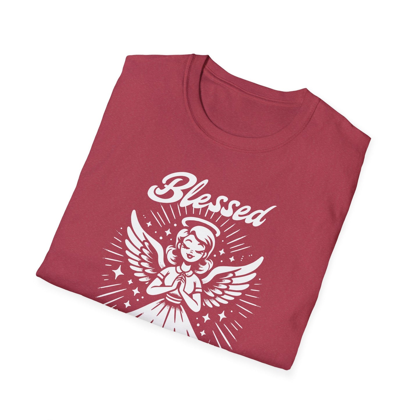 Blessed & Highly Stressed T-Shirt — Retro Angelic Graphic Tee