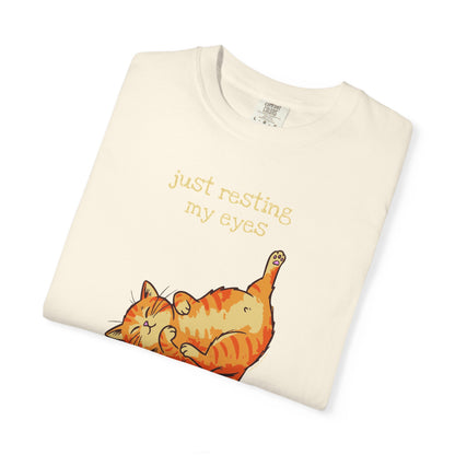 "Just Resting My Eyes" T-Shirt — Awkward Cat Nap Graphic Tee