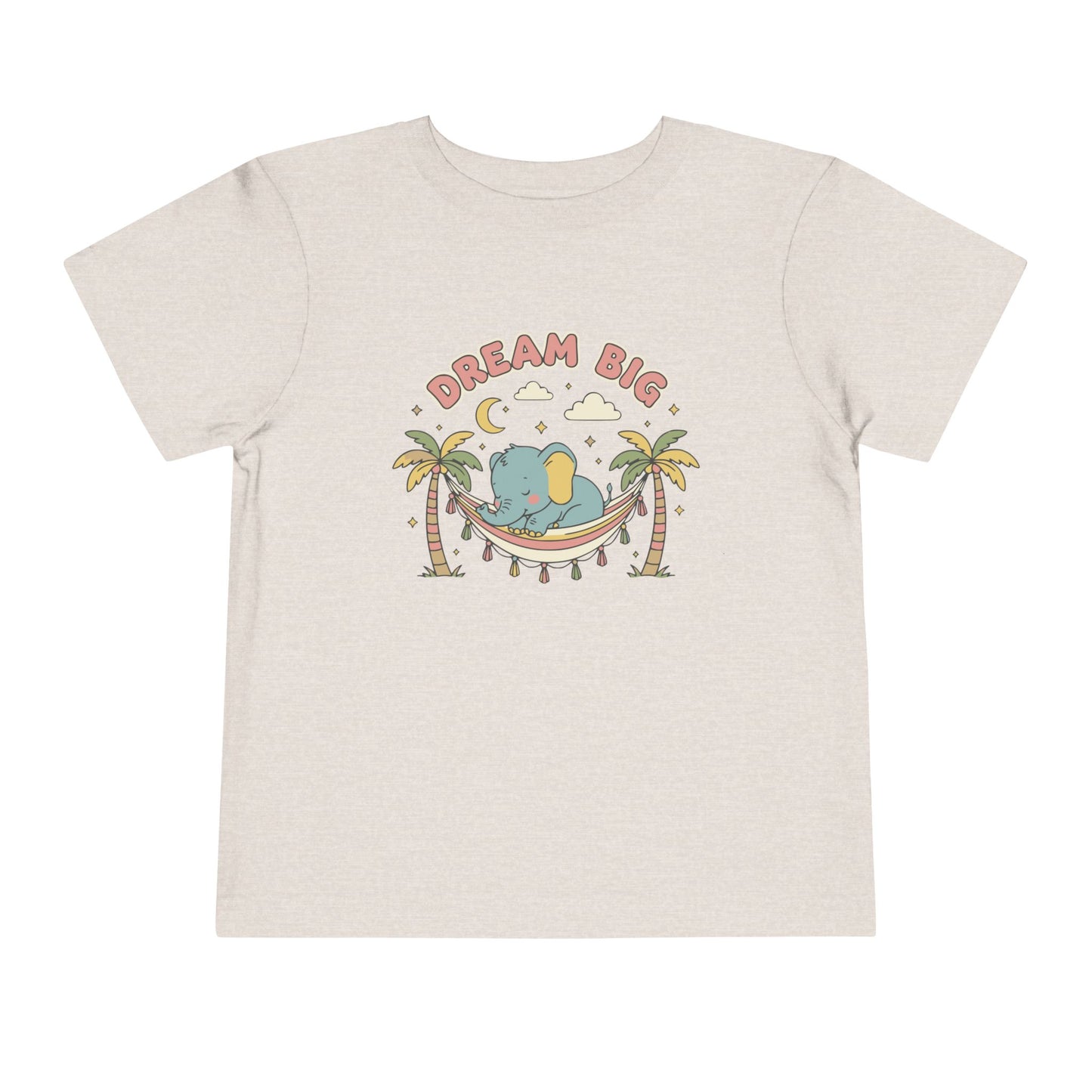 "Dream Big" Toddler Tee — Elephant Hammock Sleeping Graphic