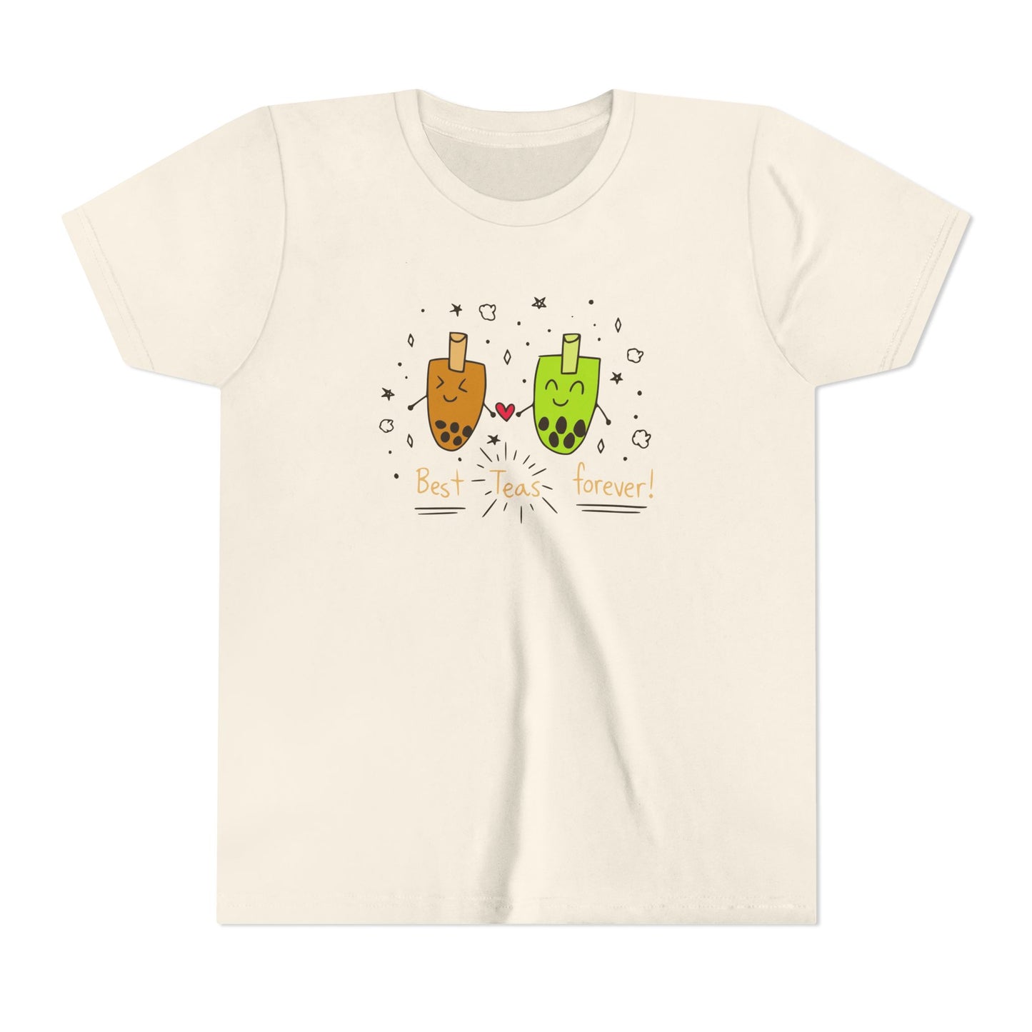 "Best Teas Forever" Youth Tee – Cute Bubble Tea Friends BFF Graphic T-Shirt