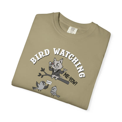 'Bird Watching' T-Shirt — Vintage Cartoon Cat Calling Graphic Tee