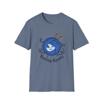 Feeling Knotty T-Shirt — Cute Knitting Yarn Ball Tee for Crafters