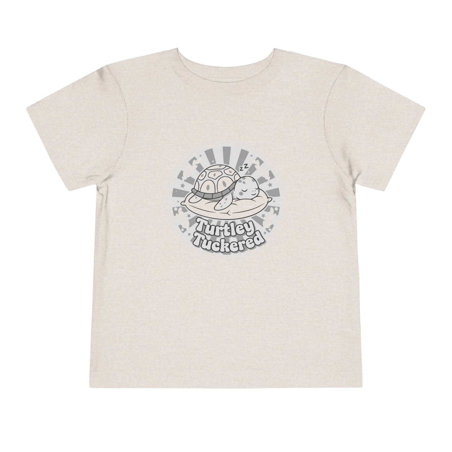 "Turtley Tuckered" Toddler Tee —  Cute Nap-Time Turtle Graphic Shirt