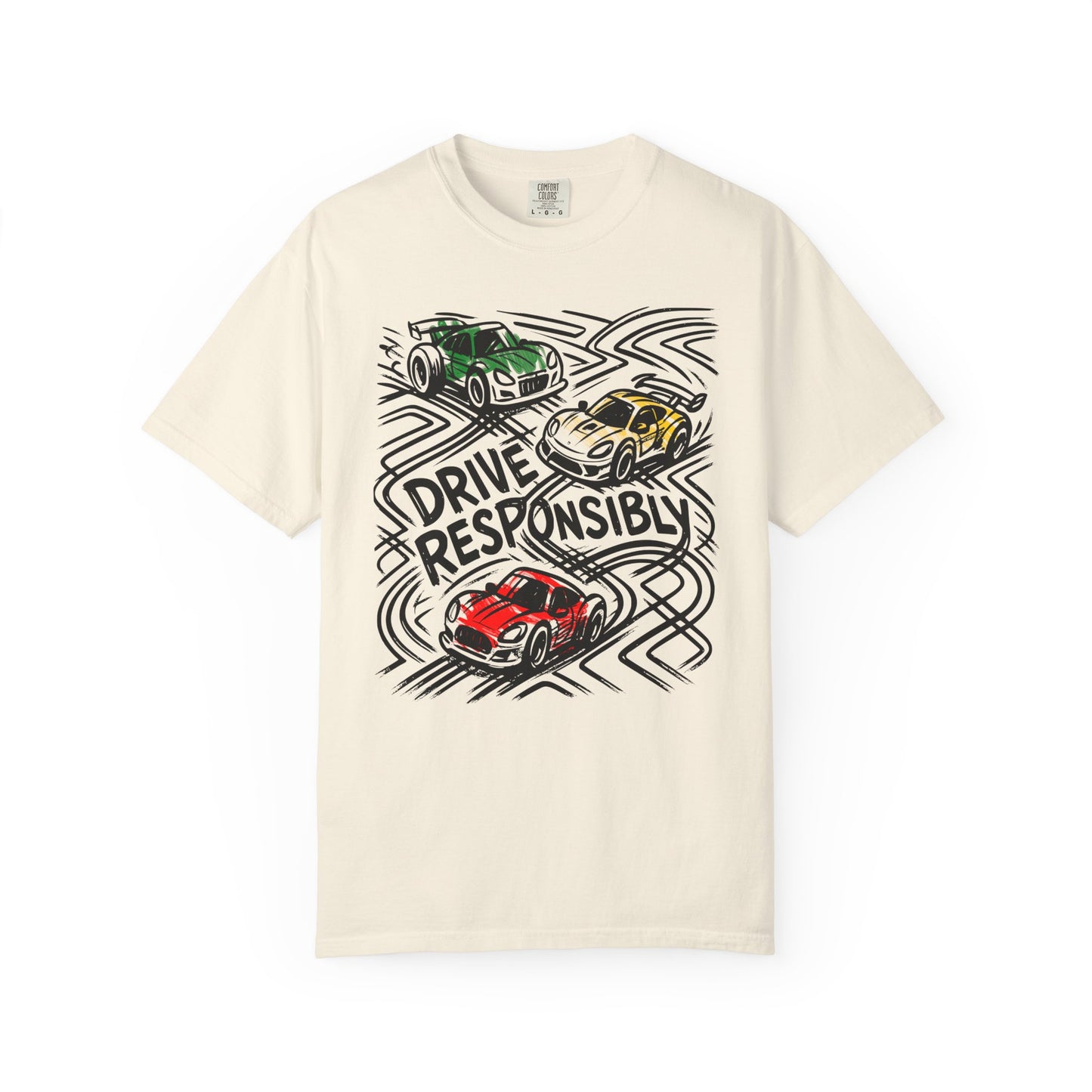 Drive Responsibly Vintage Car T-Shirt — Retro Racer Awareness Graphic Tee
