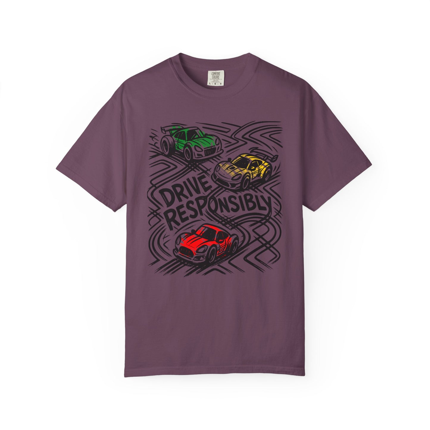 Drive Responsibly Vintage Car T-Shirt — Retro Racer Awareness Graphic Tee