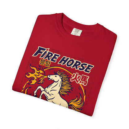 'Fire Horse' Spicy Hot Instant Ramyeon T-Shirt — Retro Lunar New Year Graphic Tee