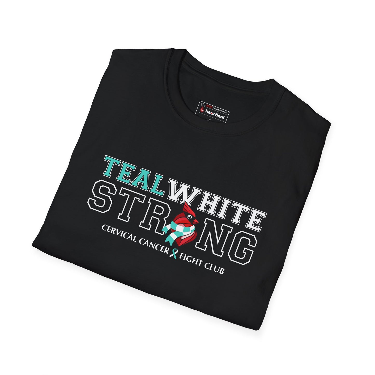 Teal White Strong - Cervical Cancer Fight Club T-Shirt