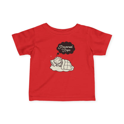 "Powered by Naps" Infant Tee — Cute Sleeping Recharging Baby Robot Android Graphic