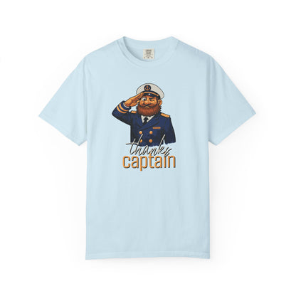 Captain Obvious Salute T-Shirt — "Thanks, Captain" Nautical Crew Tee