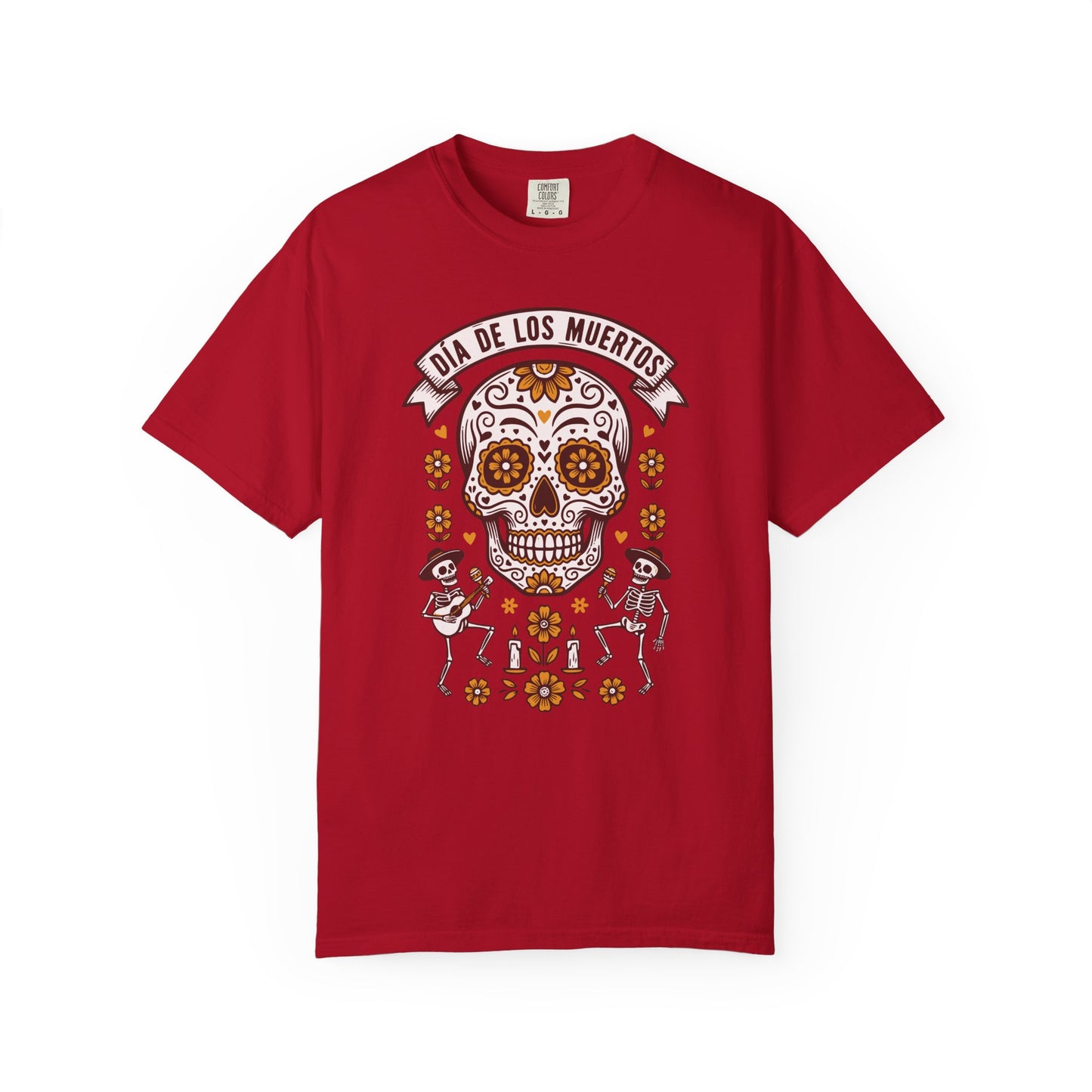 Día de los Muertos Sugar Skull T-Shirt — Floral Calavera Day of the Dead Tee