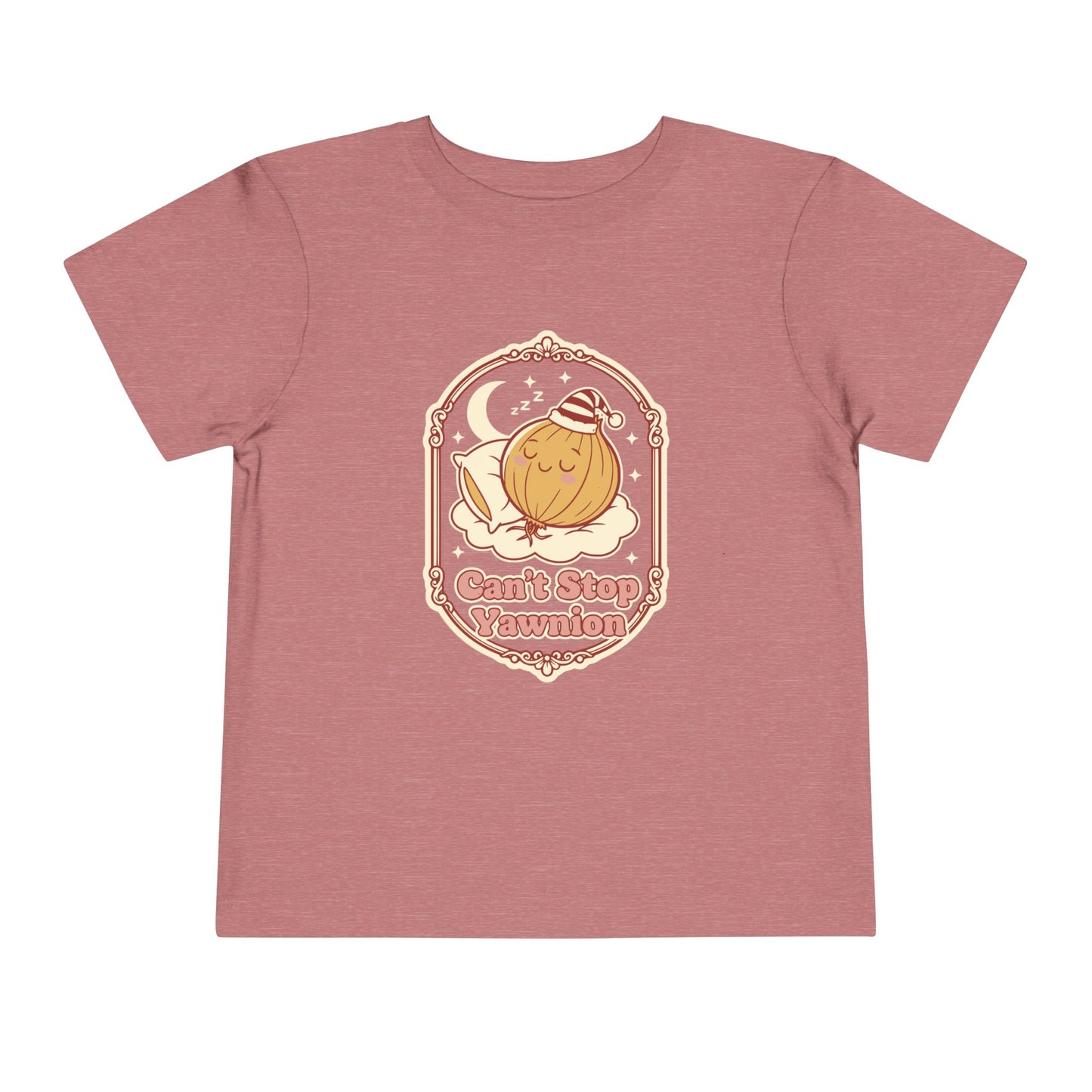 "Can't Stop Yawnion" Toddler Tee — Cute Sleeping Onion Graphic
