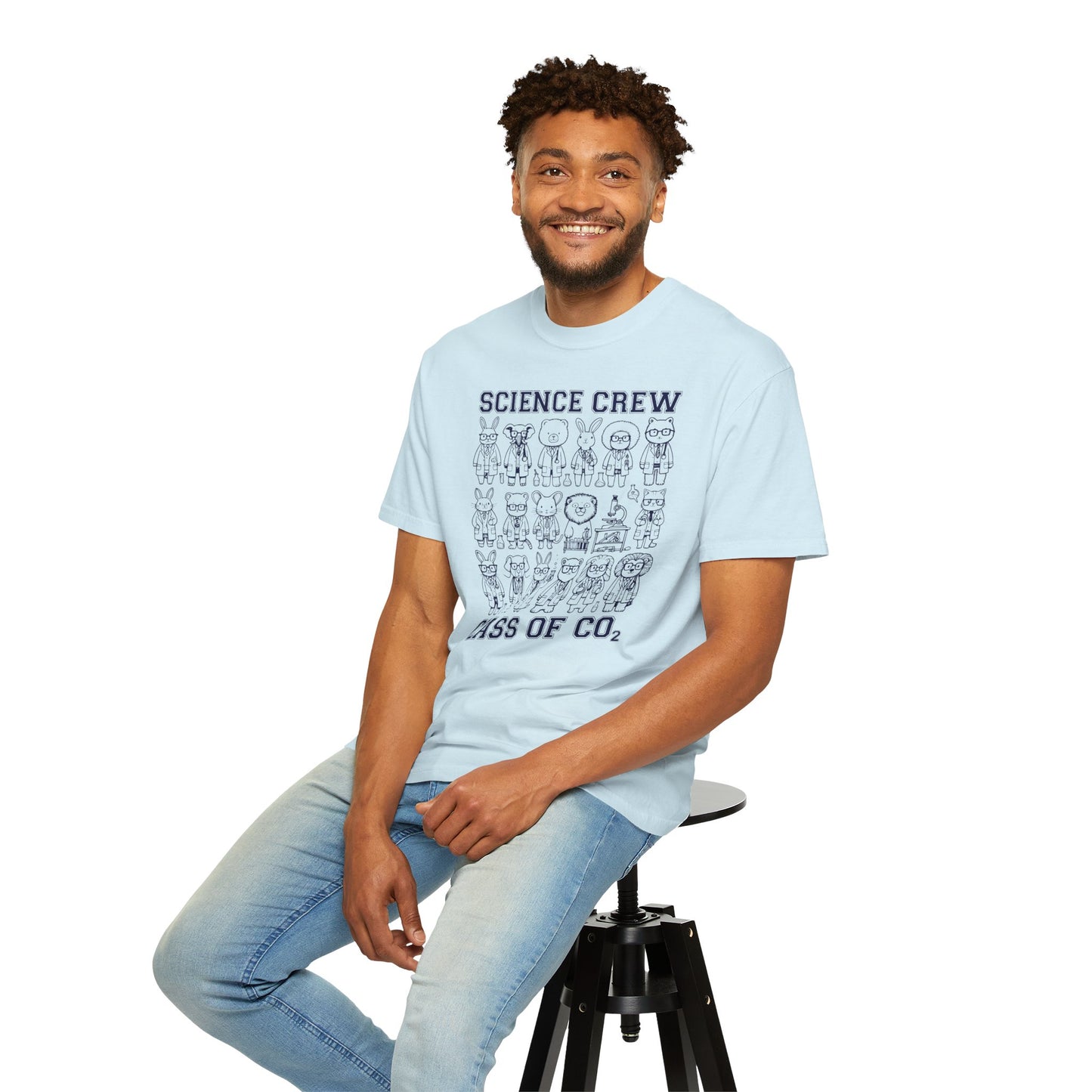"Science Crew: Class of CO₂" T-Shirt - Cartoon Chemistry Cute Animal Tee
