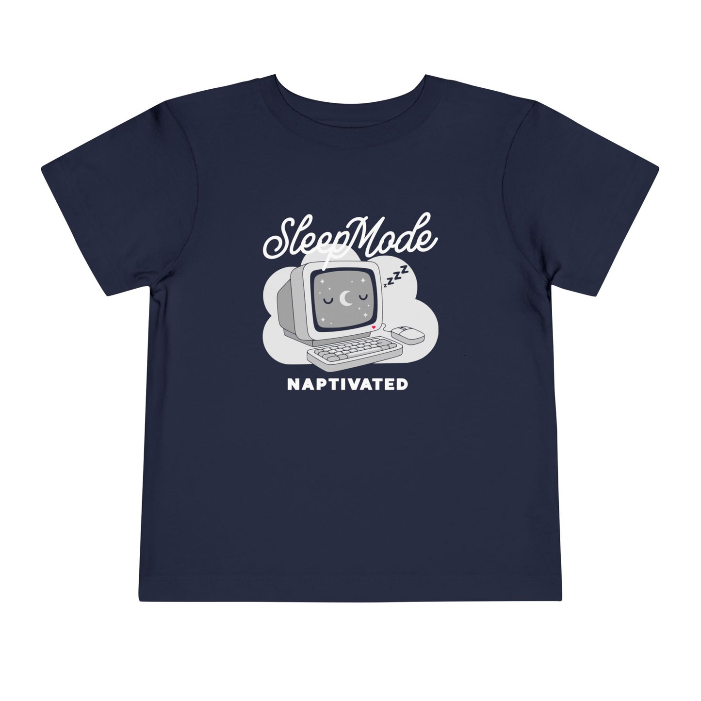 "Sleep Mode Naptivated" Toddler Tee — Cute Vintage Computer Nap T-Shirt