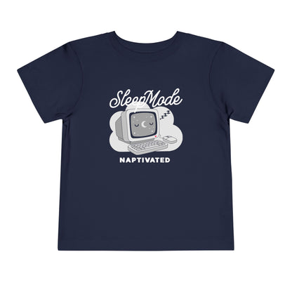 "Sleep Mode Naptivated" Toddler Tee — Cute Vintage Computer Nap T-Shirt