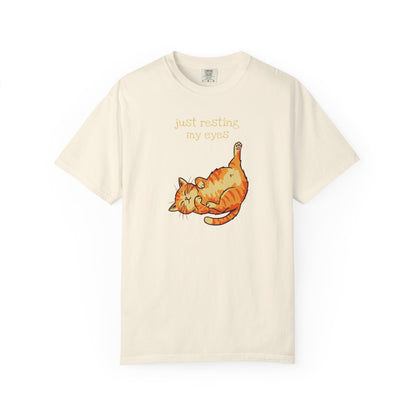 "Just Resting My Eyes" T-Shirt — Awkward Cat Nap Graphic Tee