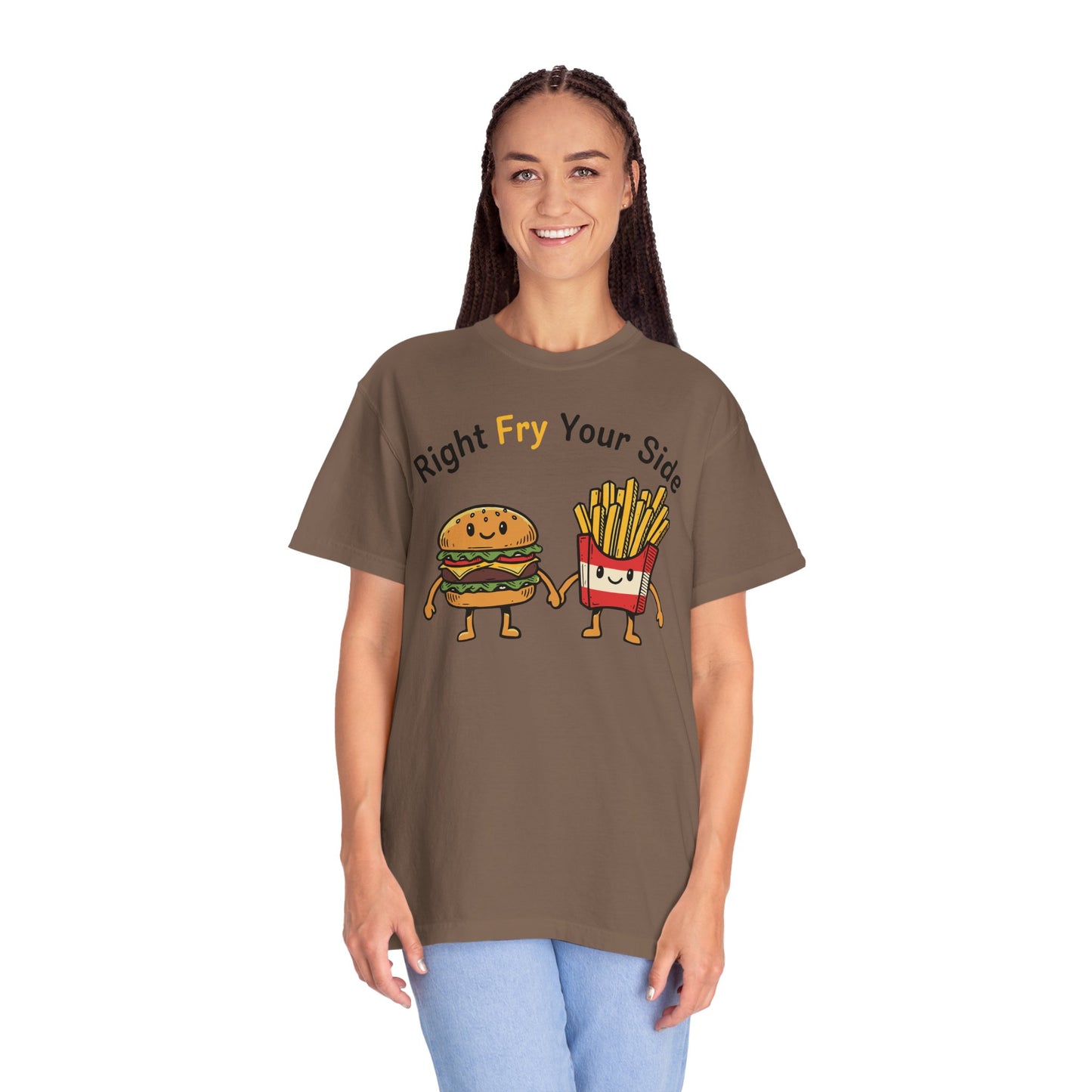 Right Fry Your Side Burger & Fries T-Shirt - Cheeseburger French Fries Retro Tee